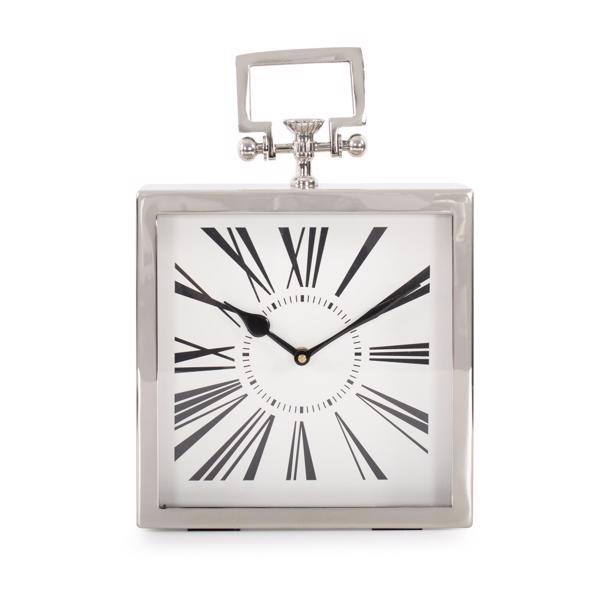 Vinyl Wall Covering Accessories Accessories Herbert Handled Table Clock in Polished Nickel