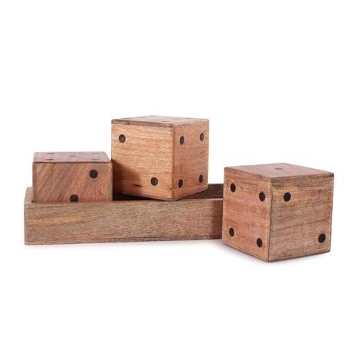  Accessories Accessories Lady Luck Wooden Dice Set and Tray