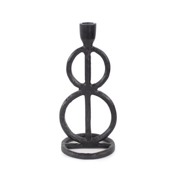 Vinyl Wall Covering Accessories Accessories Double Circle Arman Aluminum Candlestick in Black