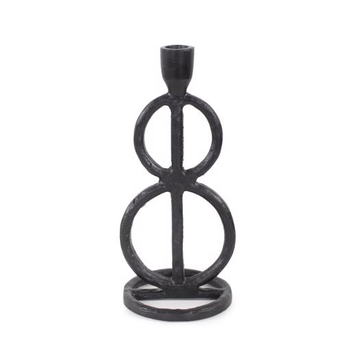  Accessories Accessories Double Circle Arman Aluminum Candlestick in Black
