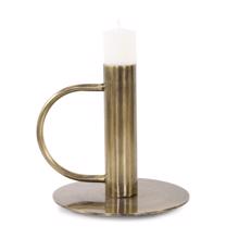 Italo Tall Antique Brass Candle Holder with Handle