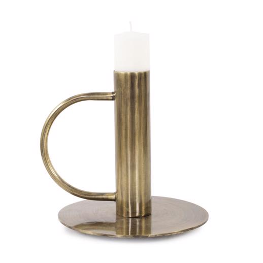  Accessories Accessories Italo Tall Antique Brass Candle Holder with Handle