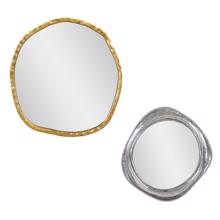 Martine Abstract Cast Iron Mirror in Gold