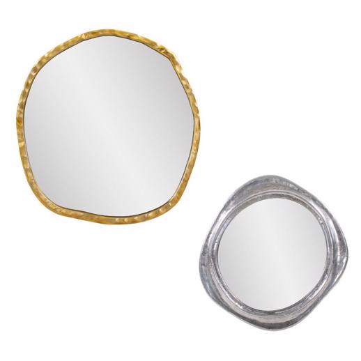  Mirrors Mirrors Martine Abstract Cast Iron Mirror in Gold