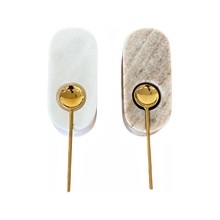 Salt & Peper Marble Set with Metal Spoons