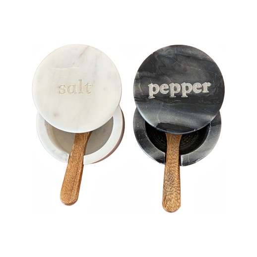  Accessories Accessories Salt & Peper Marble Set with Wooden Spoons