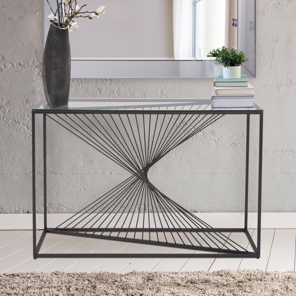 Vinyl Wall Covering Accent Furniture Accent Furniture Optical Twist Console Table