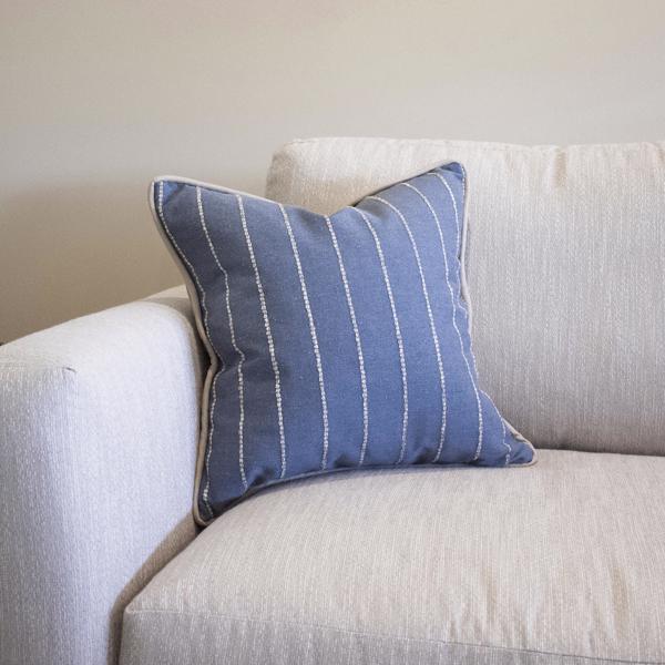 Vinyl Wall Covering Textiles Textiles 20 x 20 Pillow Evie Indigo - Down Insert