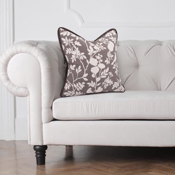 Vinyl Wall Covering Textiles Textiles 20 x 20 Pillow Sparrow Charcoal - Down Insert