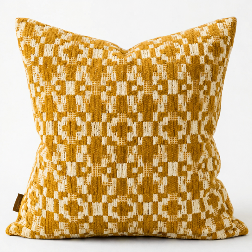  Textiles Textiles Rhombus Mustard 20x20 Down Filled Pillow