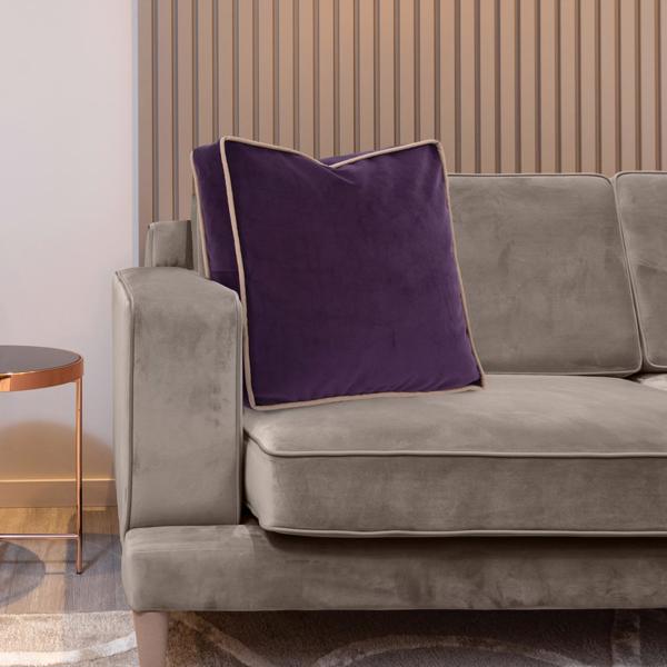 Vinyl Wall Covering Textiles Textiles 20 Gusseted Pillow Bella Eggplant - Down Insert