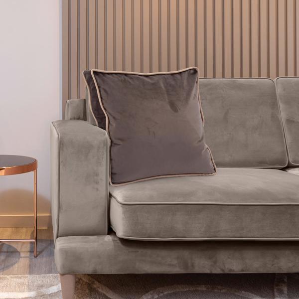 Vinyl Wall Covering Textiles Textiles 20 Gusseted Pillow Bella Pewter - Down Insert