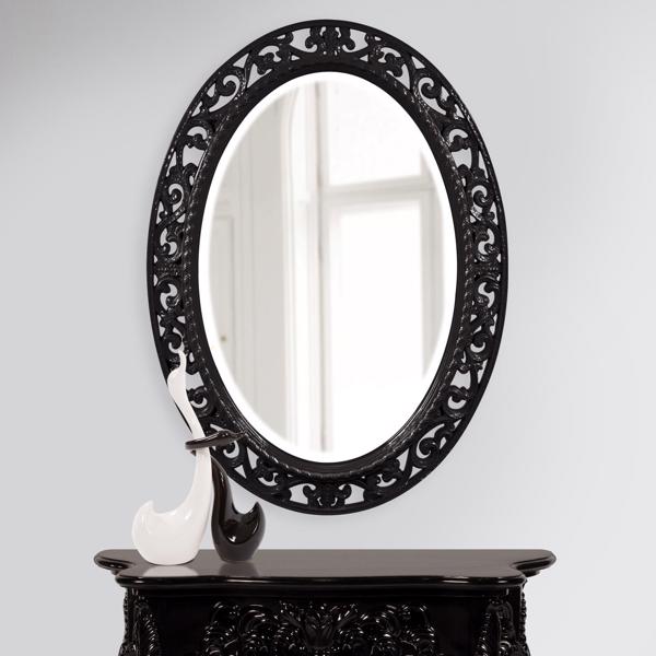 Vinyl Wall Covering Mirrors Mirrors Suzanne Mirror - Glossy Black