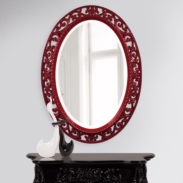 Vinyl Wall Covering Mirrors Mirrors Suzanne Mirror - Glossy Burgundy
