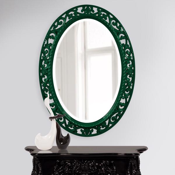 Vinyl Wall Covering Mirrors Mirrors Suzanne Mirror - Glossy Hunter Green