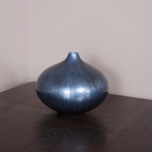 Arctic Blue Lacquered Wood Vase