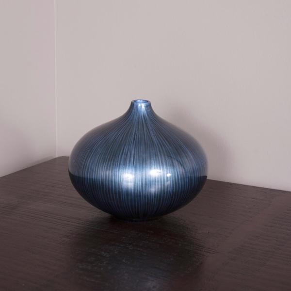 Vinyl Wall Covering Accessories Accessories Arctic Blue Lacquered Wood Vase
