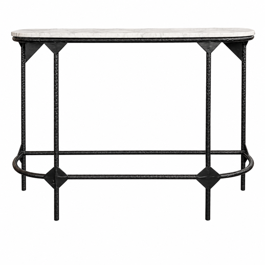  Accent Furniture Accent Furniture Marcello Iron and Marble Console Table