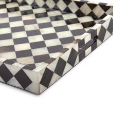 Julianna Rectangular Horn and Shell Tiled Tray