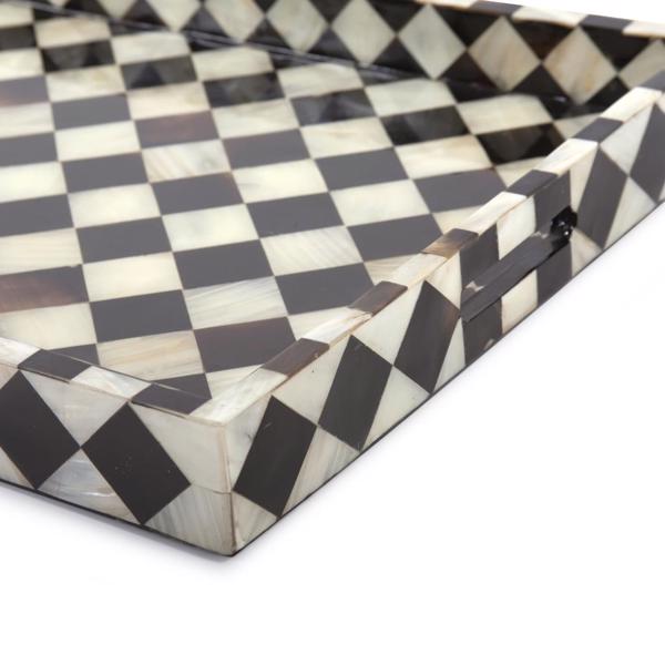 Vinyl Wall Covering Accessories Accessories Julianna Rectangular Horn and Shell Tiled Tray