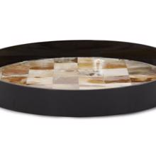 Godfrey Round White Horn Tiled Tray