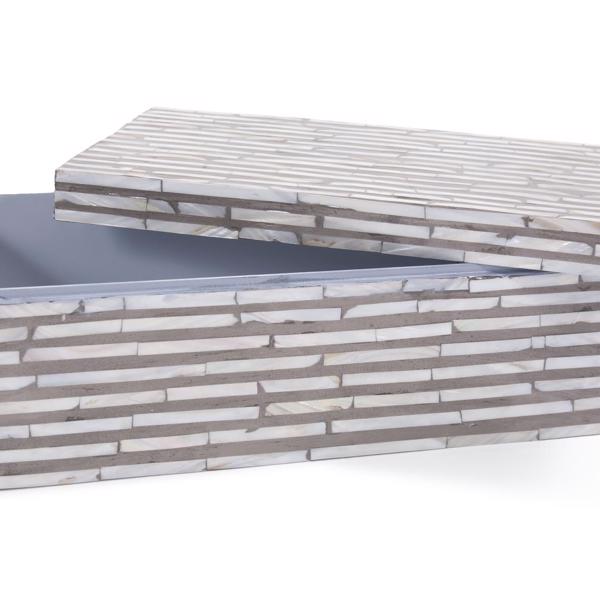 Vinyl Wall Covering Accessories Accessories Julianna Rectangular Mother of Pearl Low Box