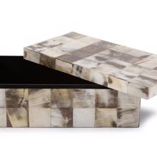 Godfrey Rectangular White Horn Tiled Box