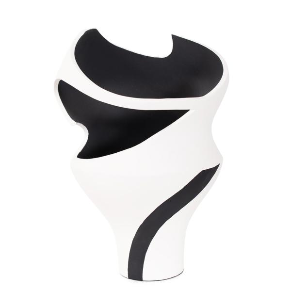 Vinyl Wall Covering Accessories Accessories Rapsie Black and White Vase- Short