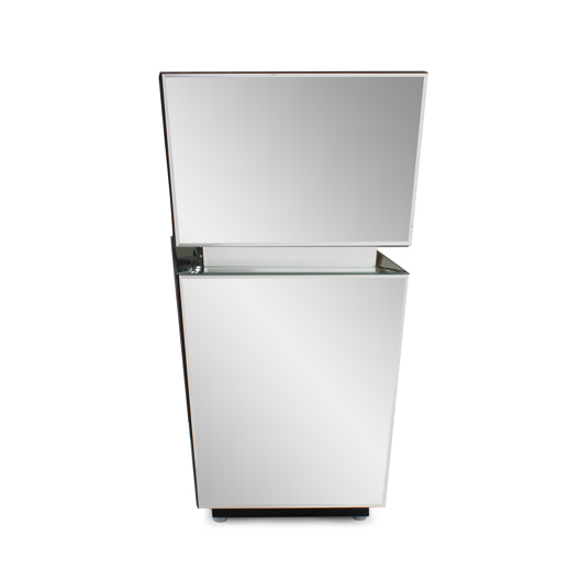  Accent Furniture Accent Furniture Clear Mirrored Pedestal Short