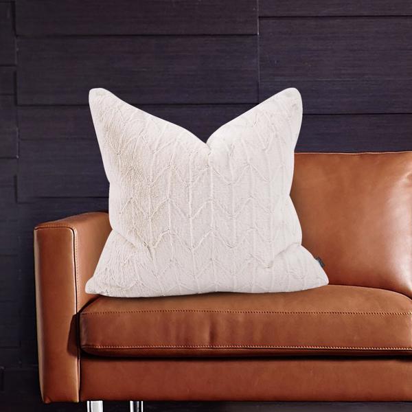 Vinyl Wall Covering Textiles Textiles 24 x 24 Angora Natural Pillow - Poly Insert