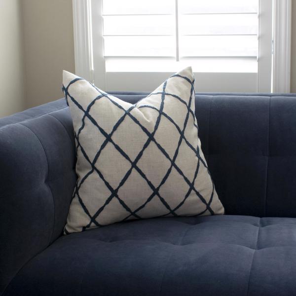 Vinyl Wall Covering Textiles Textiles 24 x 24 Pillow Lyric Royal - Down Insert