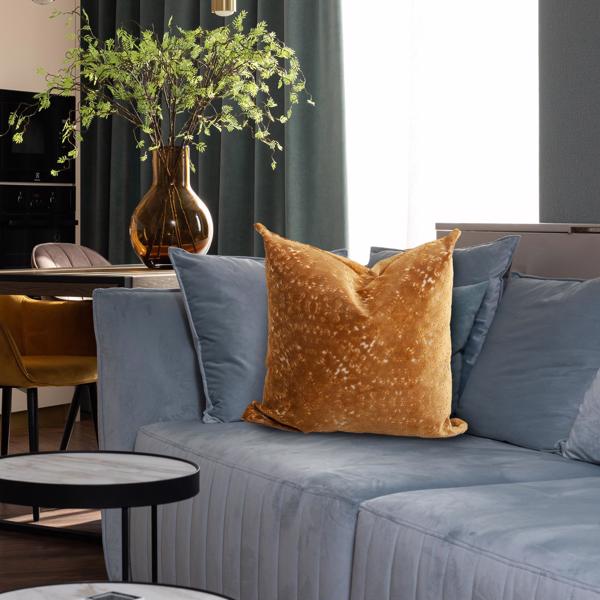 Vinyl Wall Covering Textiles Textiles 24 x 24  Pillow Pisani Gold - Down Insert