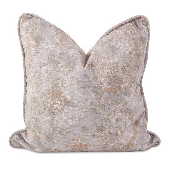 Vinyl Wall Covering Textiles Textiles 24 x 24 Pillow Baroque Mercury  - Down Insert