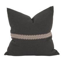 24 x 24 Pillow Seascape Charcoal with Deco Trim - Down Insert