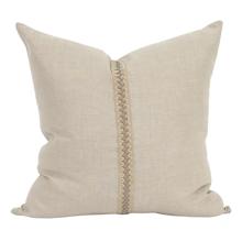 24 x 24 Pillow Prairie Linen with Deco Trim - Down Insert