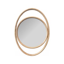 Ocular Oval Natural Wood Mirror