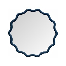 Pine Ripples Round Mirror Blue