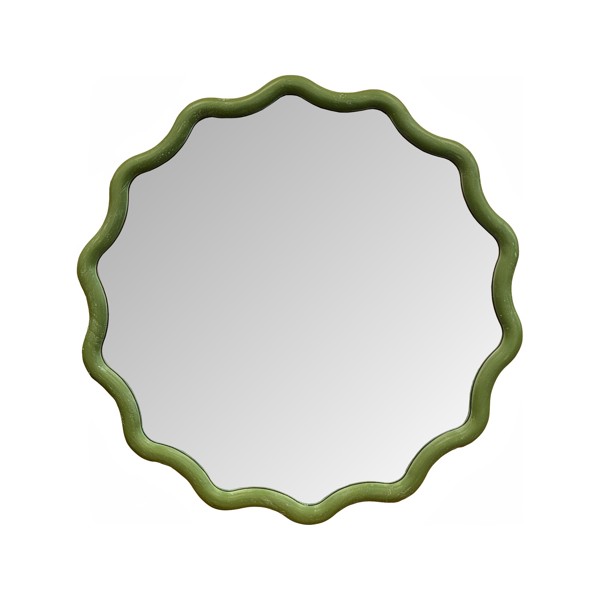 Vinyl Wall Covering Mirrors Mirrors Pine Ripples Round Mirror Green
