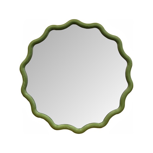  Mirrors Mirrors Pine Ripples Round Mirror Green