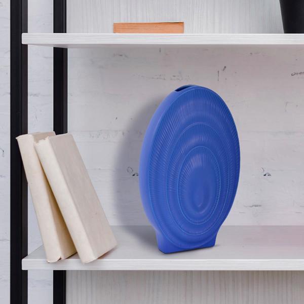 Vinyl Wall Covering Accessories Accessories Radiant Blue Short Ceramic Vase