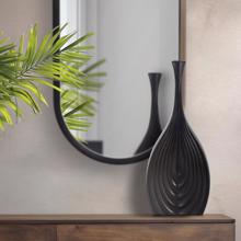 Black Onion Tapered Low Ceramic Vase