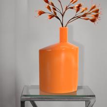 Orange Valencia Askewed Tall Bottle Vase