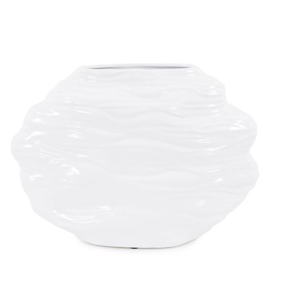 Vinyl Wall Covering Accessories Accessories Ebb Vase in Glossy White, Short