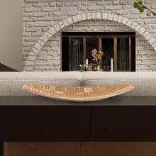 Textured Aluminum Elongated Gold Bowl, Small