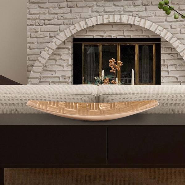 Vinyl Wall Covering Accessories Accessories Textured Aluminum Elongated Gold Bowl, Small