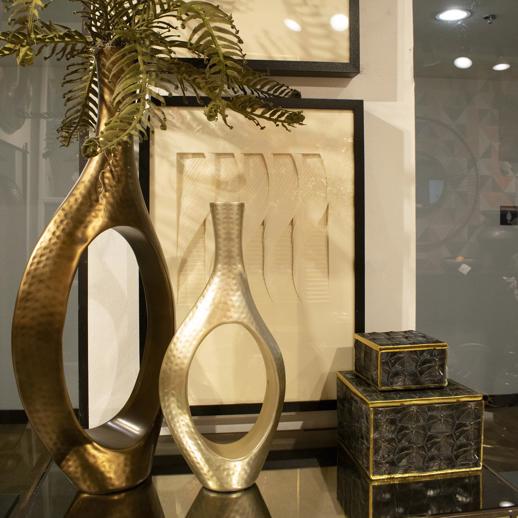  Accessories Accessories Asymmetrical Aluminum Bronze Vase - Large