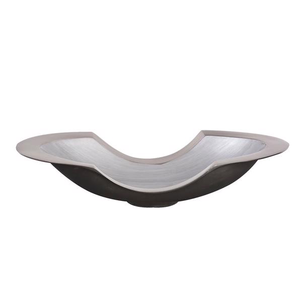 Vinyl Wall Covering Accessories Accessories Flared Aluminum Bowl with Gray Glaze
