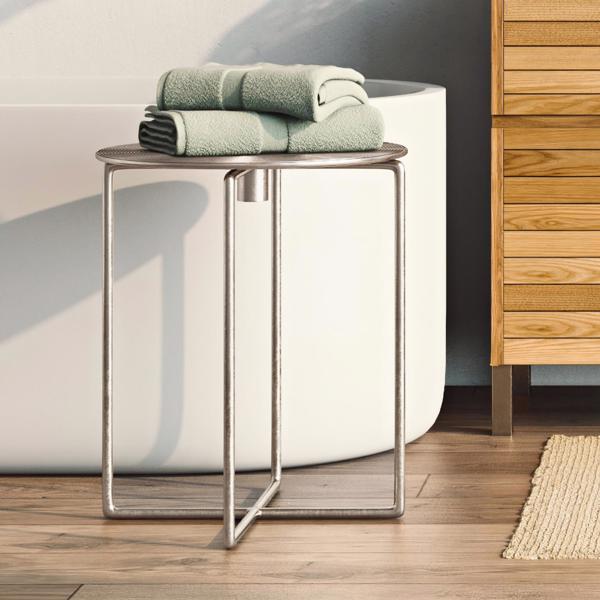 Vinyl Wall Covering Accent Furniture Accent Furniture Raw Silver Spiral Top Accent Table