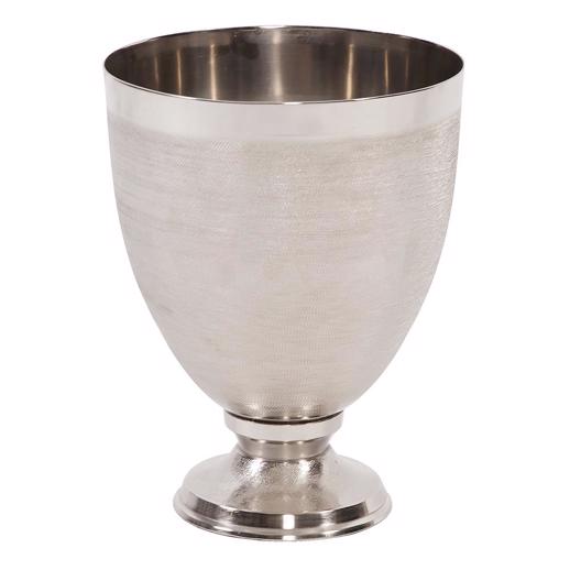  Accessories Accessories Textured Silver Metal Goblet Vase, Large