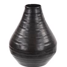 Chiseled Black Bell Vase, Small